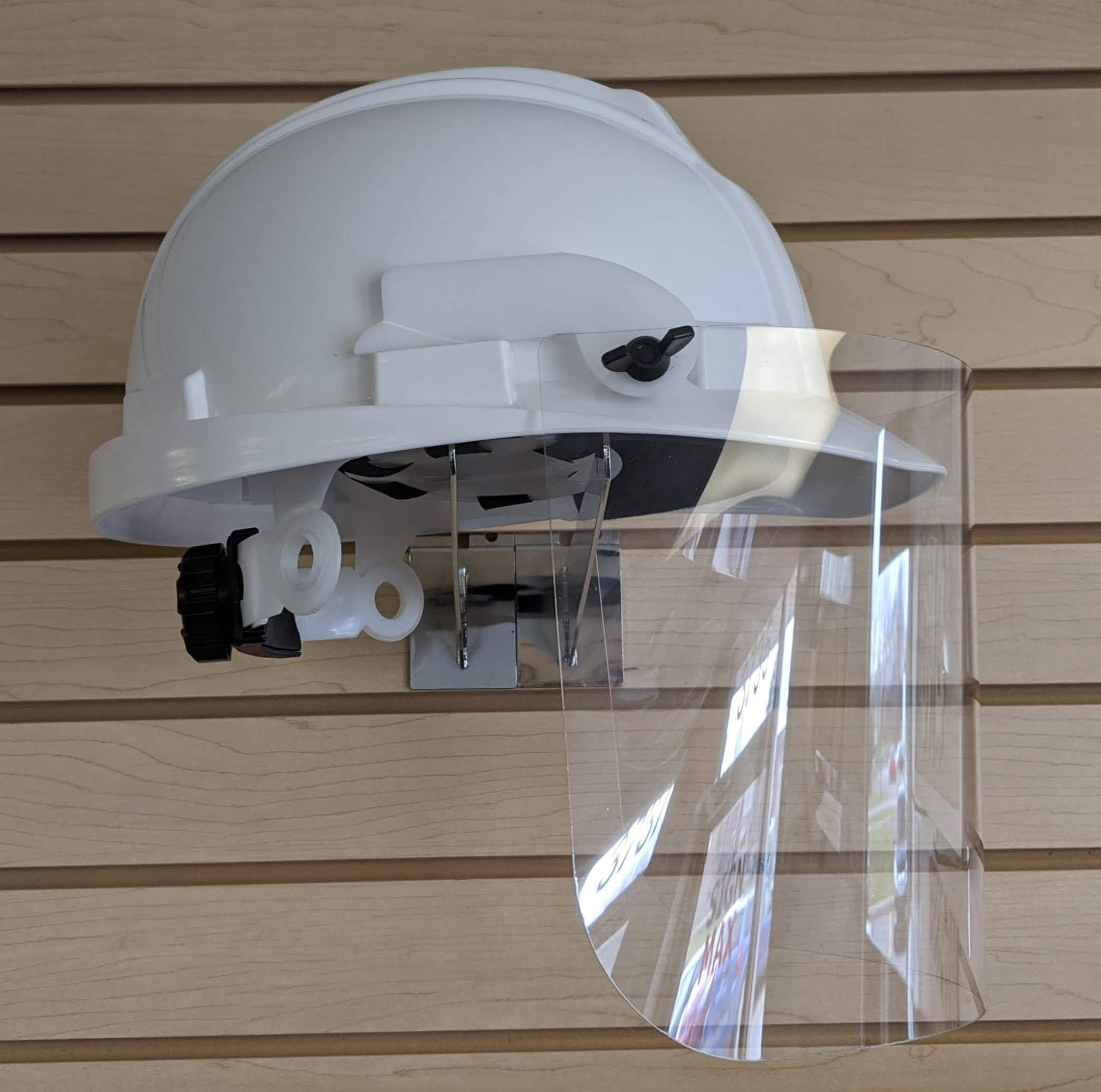 Clip-it on a construction helmet